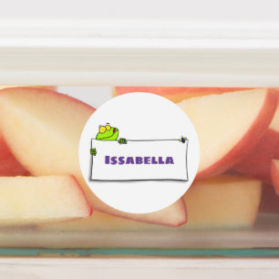 Cute green frog sign cartoon illustration