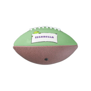 Cute green frog sign cartoon illustration american football