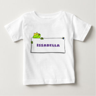Cute green frog sign cartoon illustration baby T-Shirt