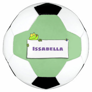 Cute green frog sign cartoon illustration football
