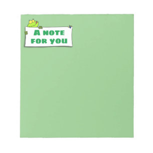Cute green frog sign cartoon illustration notepad
