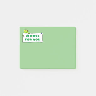 Cute green frog sign cartoon illustration post-it notes