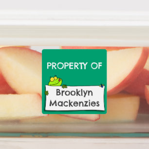 Cute green frog sign cartoon personalised