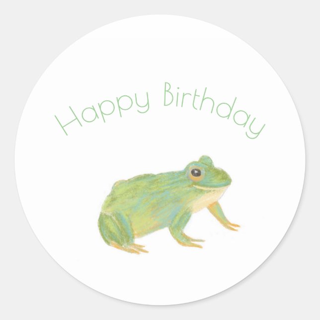 Cute Green Frog Sticker (Front)