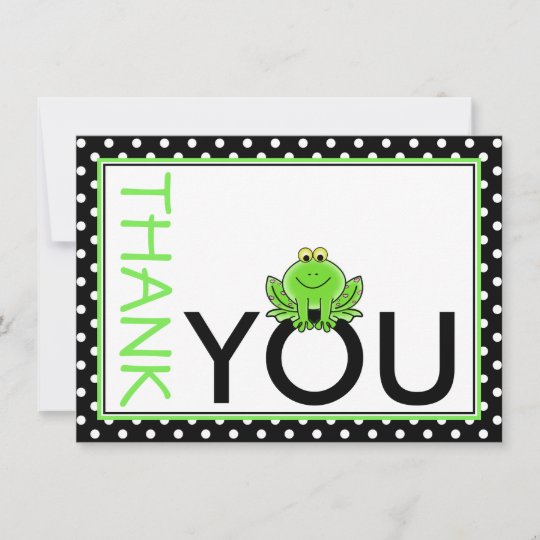 Cute Green Frog Thank You Note Card | Zazzle.co.uk