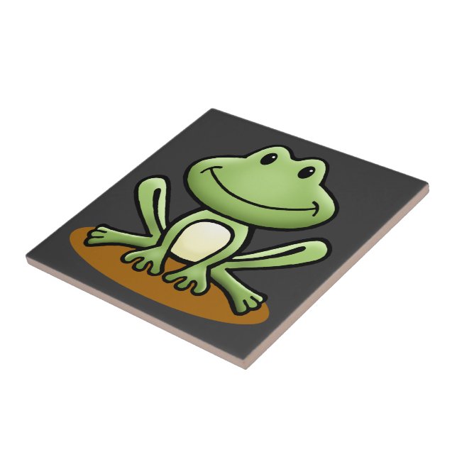Cute Green Frog Tile (Side)