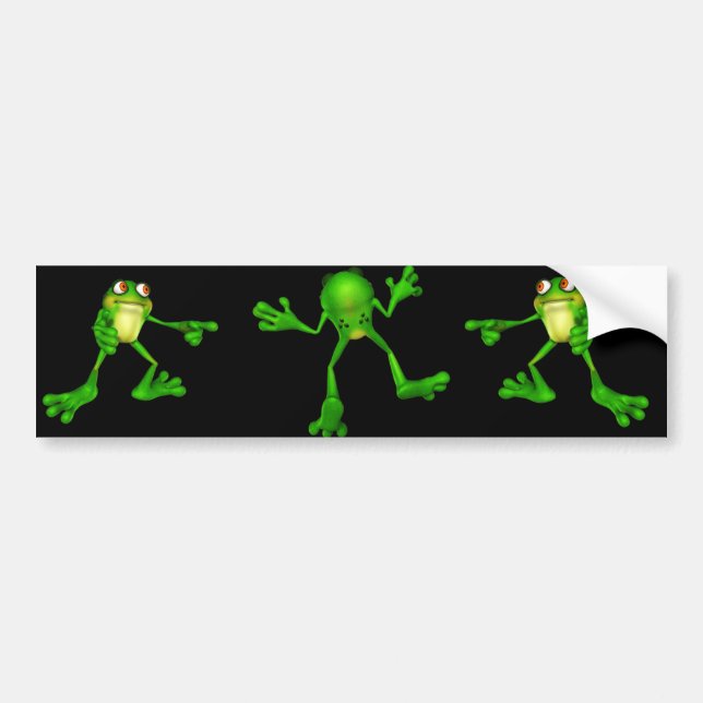 Cute Green Froggy Bumper Sticker (Front)