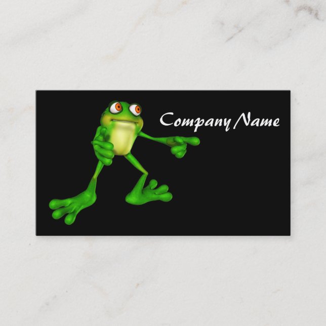 Cute Green Froggy Business Card (Front)