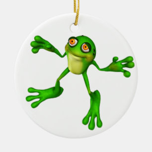 Cute Green Froggy Ceramic Tree Decoration