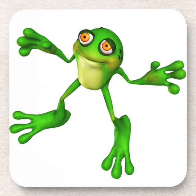 Cute Green Froggy Coaster (Front)