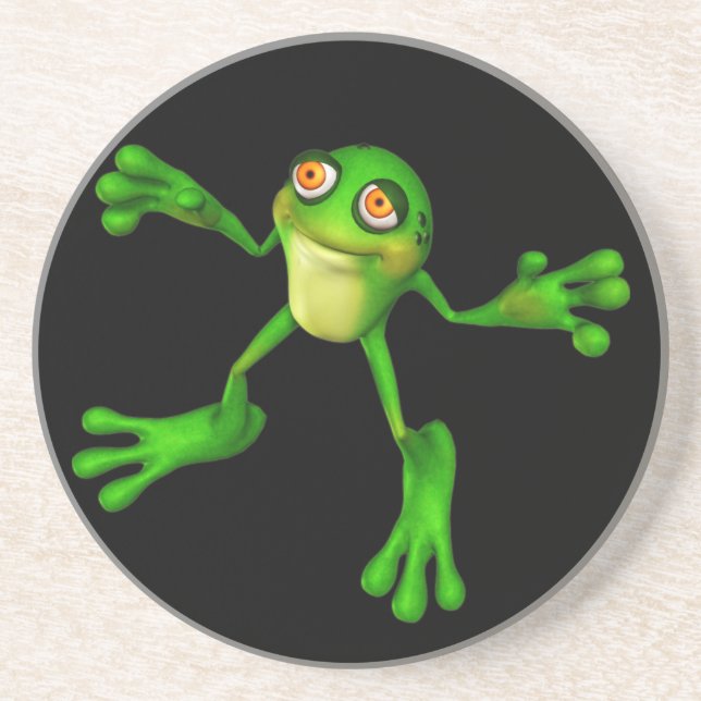 Cute Green Froggy Coaster (Front)