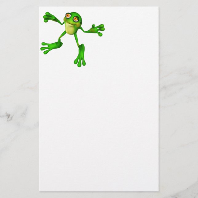 Cute Green Froggy Stationery (Front)