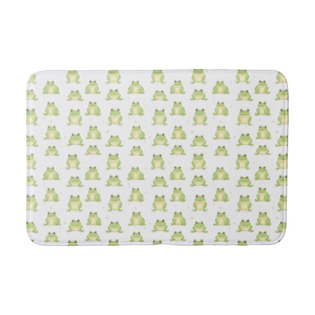 Cute green frogs pattern lamp bath mat (Front)