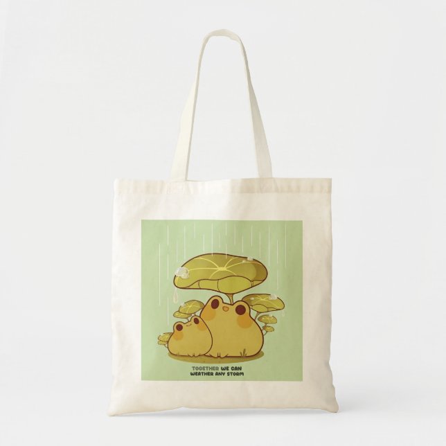 Cute Green Frogs Tote Bag (Front)