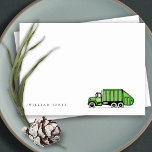 Cute Green Garbage Truck Kids Any Age Birthday  Card<br><div class="desc">A Fun Cute Boys GARBAGE TRUCK THEME BIRTHDAY Collection.- it's an Elegant Simple Minimal sketchy Illustration of green garbage recycle truck,  perfect for your little ones birthday party. It’s very easy to customise,  with your personal details. If you need any other matching product or customisation,  kindly message via Zazzle.</div>