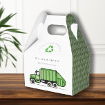 Cute Green Garbage Truck Kids Any Age Birthday  Favour Box<br><div class="desc">A Fun Cute Boys GARBAGE TRUCK THEME BIRTHDAY Collection.- it's an Elegant Simple Minimal sketchy Illustration of green garbage recycle truck,  perfect for your little ones birthday party. It’s very easy to customise,  with your personal details. If you need any other matching product or customisation,  kindly message via Zazzle.</div>