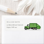 Cute Green Garbage Truck Kids Birthday Address<br><div class="desc">A Fun Cute Boys GARBAGE TRUCK THEME BIRTHDAY Collection.- it's an Elegant Simple Minimal sketchy Illustration of green garbage recycle truck,  perfect for your little ones birthday party. It’s very easy to customise,  with your personal details. If you need any other matching product or customisation,  kindly message via Zazzle.</div>