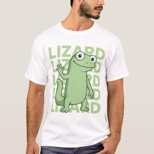 Cute Green Gecko Reptile Graphic Tee for Animal Lo