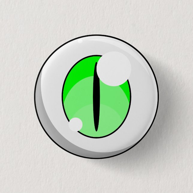 Cute Green Ghost Eyeball Button (Front)