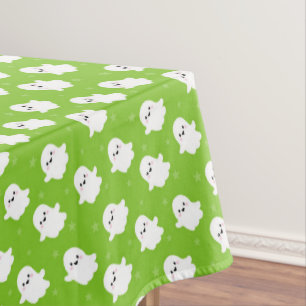 Cute Green Ghost Pattern – Halloween Design Tablecloth