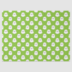Cute Green Ghost Pattern – Halloween Design Tissue Paper