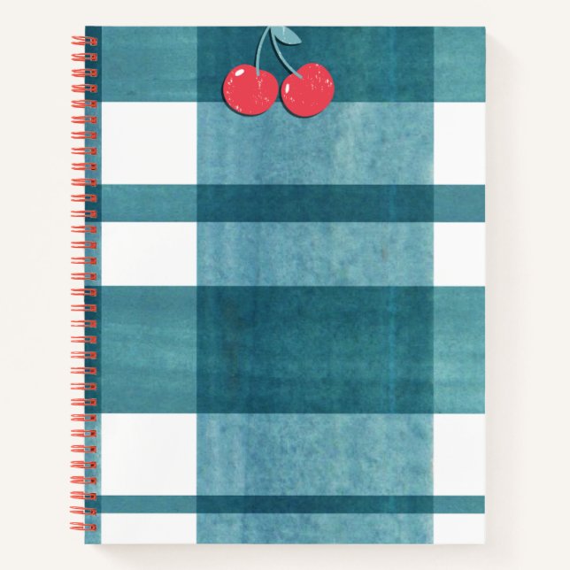 Cute green gingham  notebook (Front)