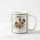 Cute Green Gingham Plaid Custom Photo Christmas