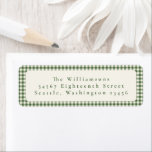 Cute Green Gingham Plaid Custom Return Address<br><div class="desc">Cute Green Gingham Plaid Custom Photo Christmas Return Address Labels</div>