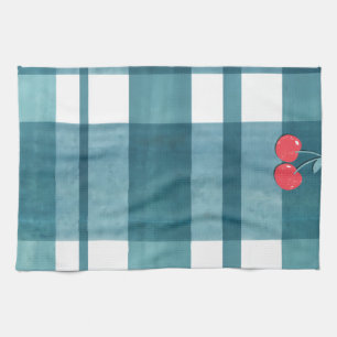 Cute green gingham tea towel