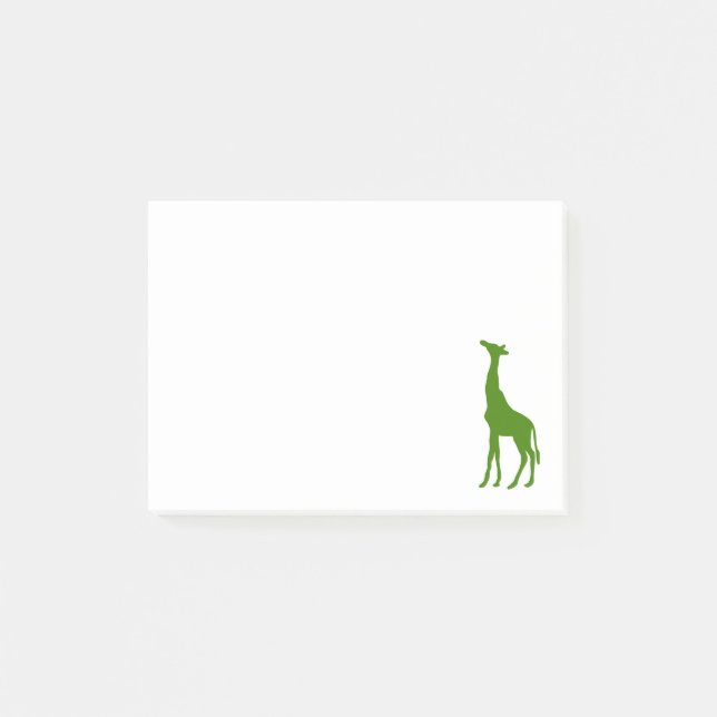 Cute Green Giraffe Silhouette Post-it Notes (Front)