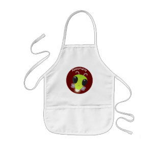 Cute green glow bug firefly cartoon illustration kids apron