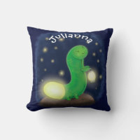 Cute green glow worm cartoon illustration