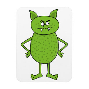 Cute green goblin cartoon magnet