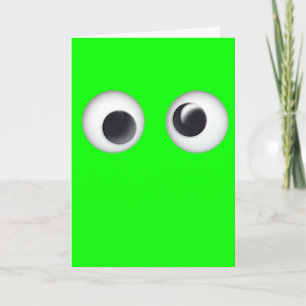 Cute Green Googly Eyes Halloween Maze Card