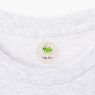 Cute green grasshopper purple