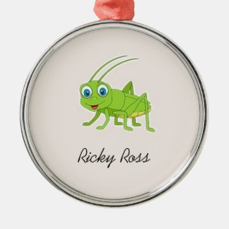 Cute green grasshopper purple metal tree decoration