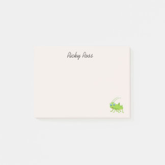 Cute green grasshopper purple post-it notes