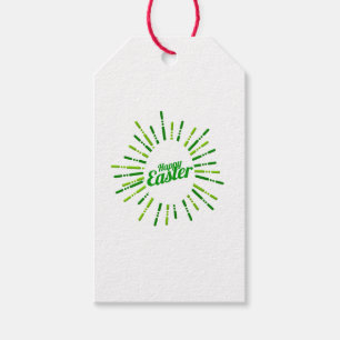 Cute Green Happy Easter Star Gift Tags