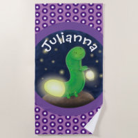 Cute green happy glow worm cartoon illustration