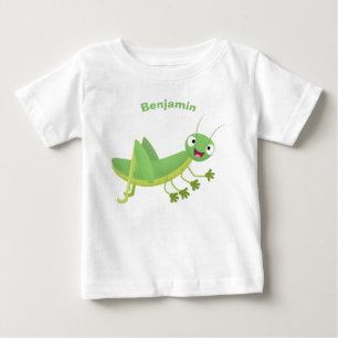 Cute green happy grasshopper cartoon baby T-Shirt
