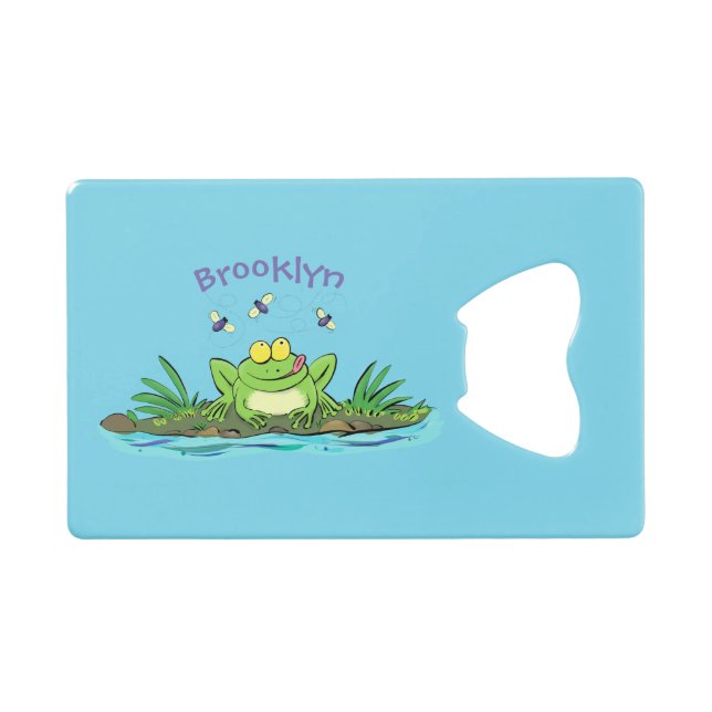 Cute green hungry frog cartoon illustration (Front (Horizontal))