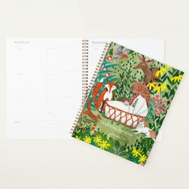 Cute Green Jungle Animals planner (Display)