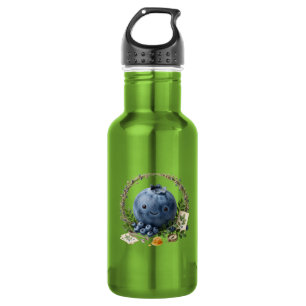 Cute Green Kawaii Blueberry Water Bottle