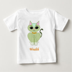 Cute green kitty cat cartoon baby T-Shirt