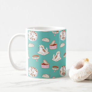 Cute Green Kitty Food Pattern That Cat Life Mug
