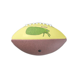 Cute green leaf hopper insect cartoon illustration american football