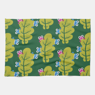 Cute Green Leaves Pattern Tea Towel