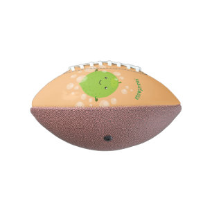 Cute green lime bubbles cartoon illustration american football