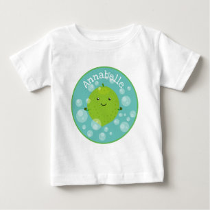 Cute green lime bubbles cartoon illustration baby T-Shirt