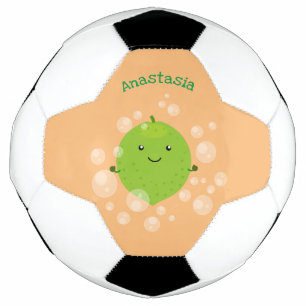 Cute green lime bubbles cartoon illustration football